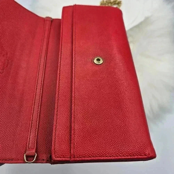 Dior Textured Red Grained Leather Wallet-on-Chain - Picture 16 of 16
